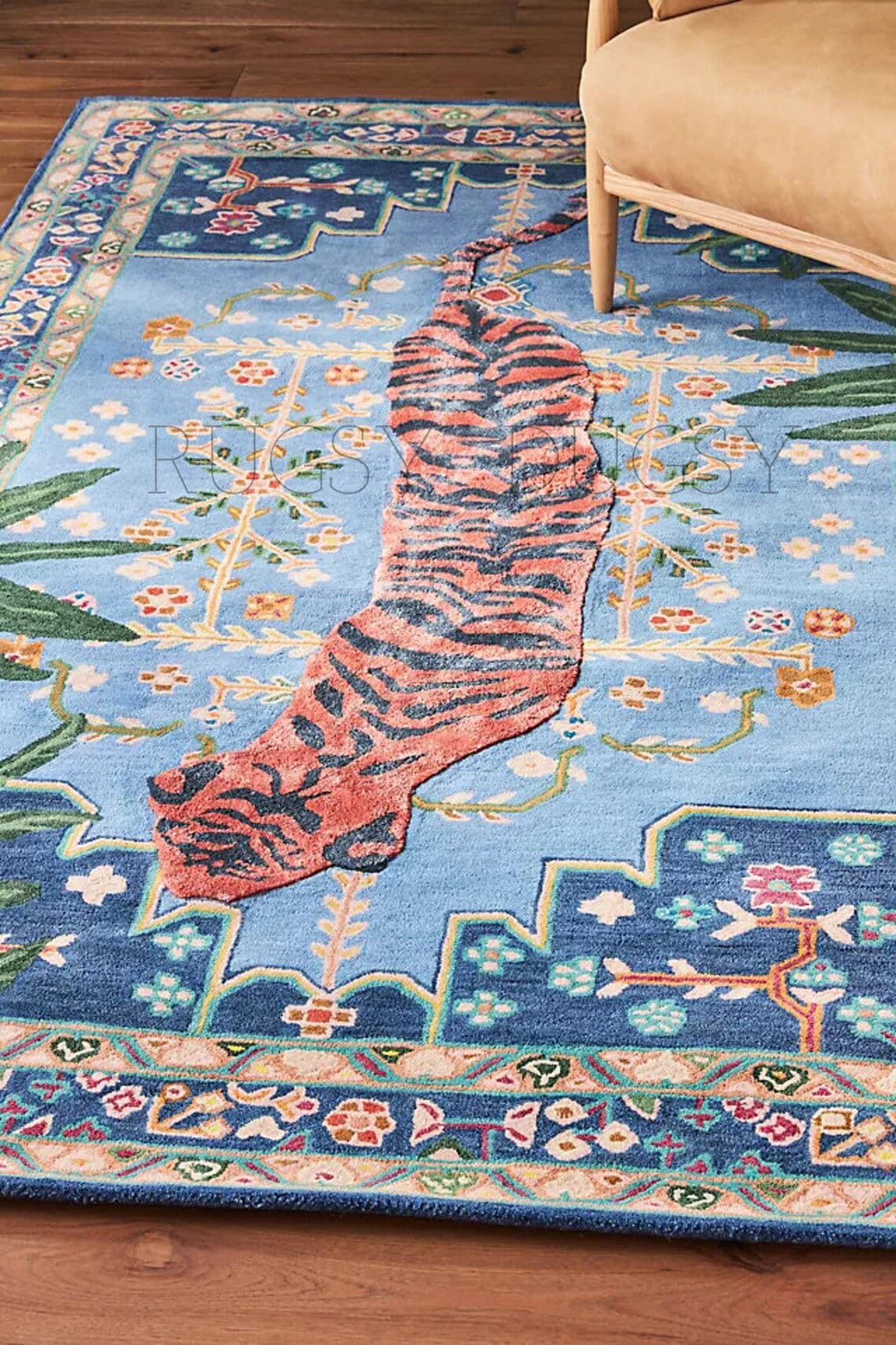 Tufted Bengal Tiger Rug Hand Tufted Rug Tufted Wool Rug Hand Etsy