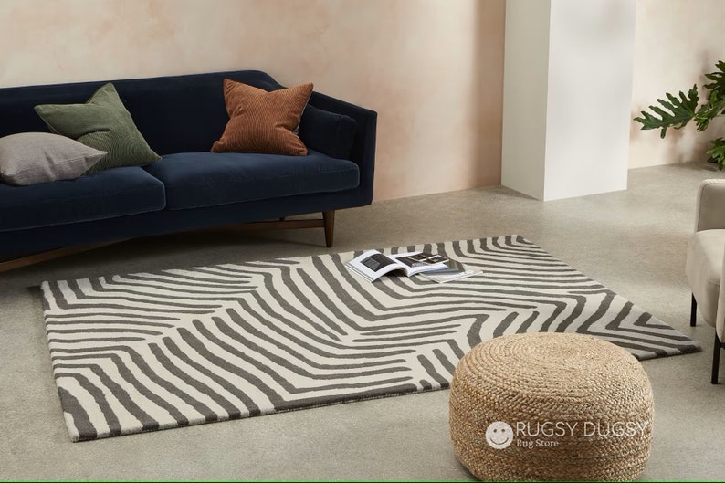 Larkin Modern Abstract Animal Print Rug 100 Wool Handtufted