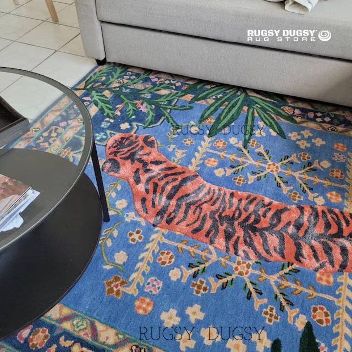 Tufted Bengal Tiger Rug Hand Tufted Rug Tufted Wool Rug Hand Etsy