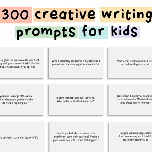 300 Creative Writing Prompts for Kids - Etsy