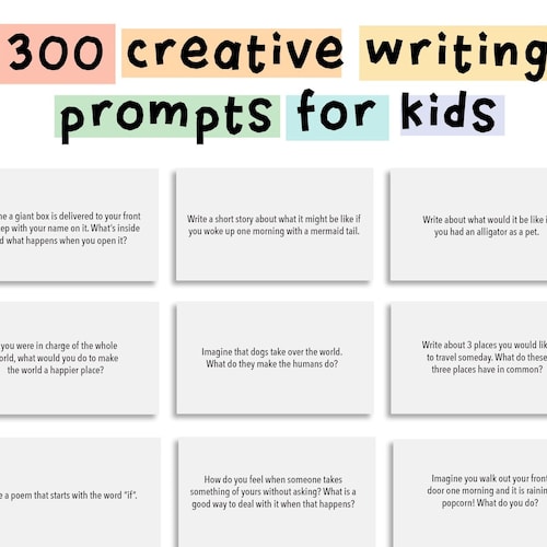 300 Creative Writing Prompts for Kids - Etsy