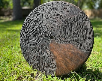 Grande sculpture en bois rustique sculptée à la main - Décoration d'intérieur Sculpture sur bois Design Art populaire