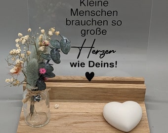 Geschenk "Kleine Menschen brauchen sie ins Herz so groß wie deins" | Dankeschön für Hebamme, Kursleiter, Krabbelgruppe, Erzieher, Lehrer