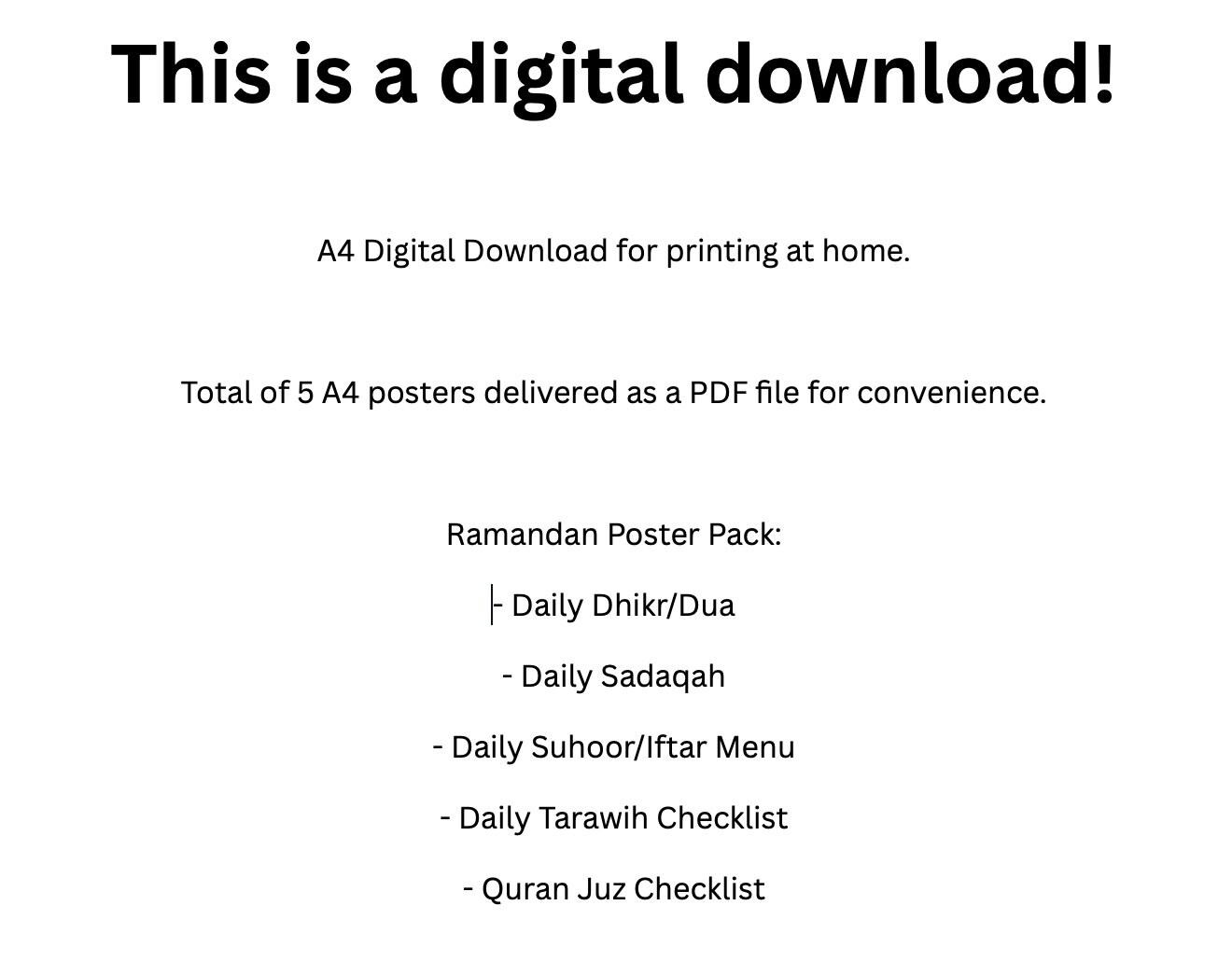 Ramadan 2024 Printable A4 Posters PDF, Ramadan Decorations, Islam