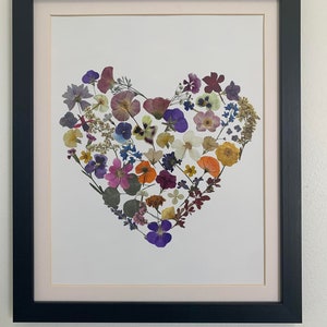 Pressed Flower Heart Art (Digital Download) Nursey Decor for baby room or playroom, Woodland nursery