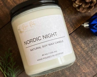 Nordic Night Soy Candle, Soy Candle, Hand Poured Candle, Winter Candle, Handmade Candle, Homemade Candle