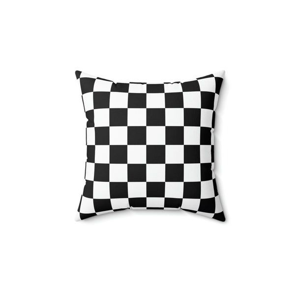 Home Decor pillow, Black white throw pillow, square checkered pillow decor