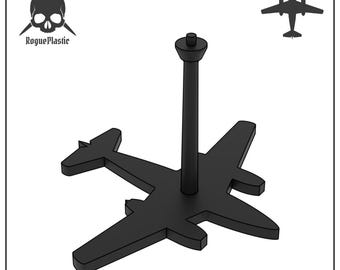 Scale Model Airplane Flight Stand With Silhouette Base - Me 262