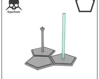 Miniature and Scale Model Stand With Pentagon Base