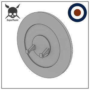 Scale Model Aircraft Wall Mount Display With Plane Insignia Roundel Background - Royal Air Force