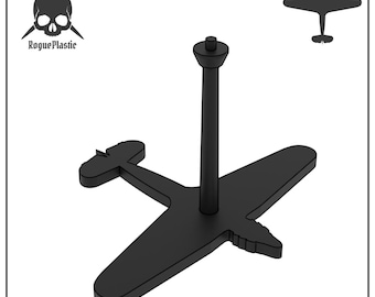 Scale Model Airplane Flight Stand With Silhouette Base - Hawker Hurricane