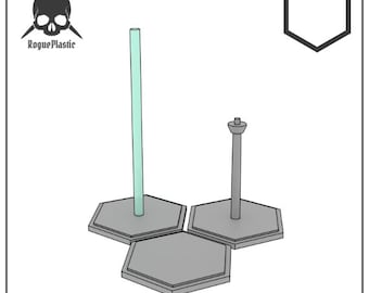 Miniature and Scale Model Stand With Hexagon Base