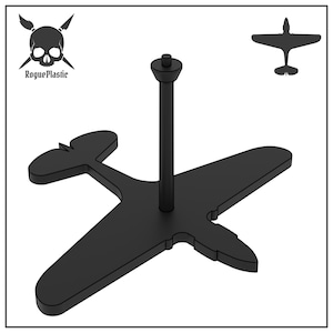Scale Model Airplane Flight Stand With Silhouette Base - Curtiss P-40 Warhawk