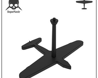 Scale Model Airplane Flight Stand With Silhouette Base - Kawasaki Ki-61 Tony