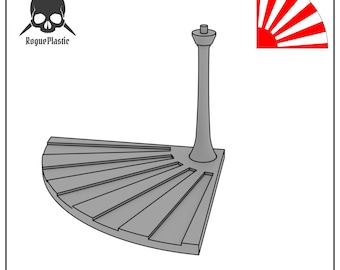 Scale Model Airplane Flight Stand With Roundel Base - Rising Sun (Quarter Circle)