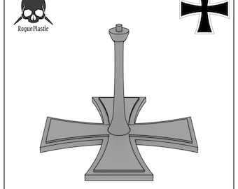 Scale Model Airplane Flight Stand With Roundel Base - The Iron Cross