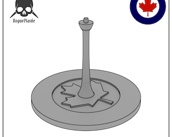 Scale Model Airplane Flight Stand With Roundel Base - Royal Canadian Air Force