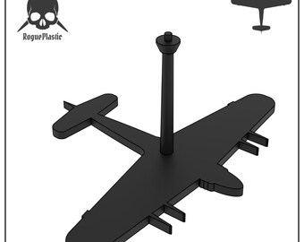Scale Model Airplane Flight Stand With Silhouette Base - Hawker Typhoon