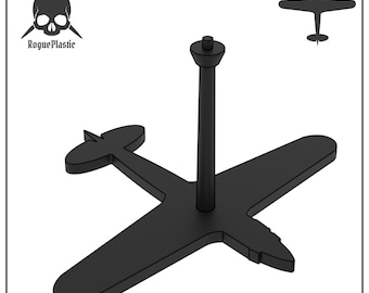 Scale Model Airplane Flight Stand With Silhouette Base - Macchi 202 Folgore