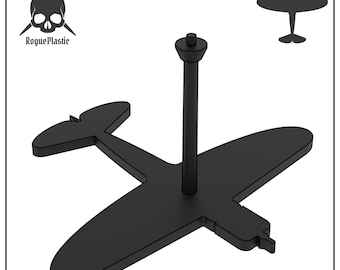 Scale Model Airplane Flight Stand With Silhouette Base - Republic P-47 Thunderbolt