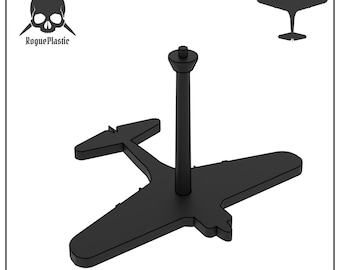 Scale Model Airplane Flight Stand With Silhouette Base - Nakajima Ki-43 (Oscar)