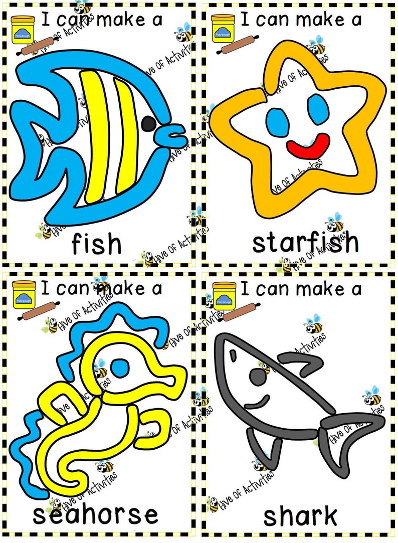 Under the Sea Digital Printable Playdough Mats. Play Doh Etsy