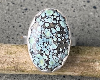 Sly Like a Fox: Star Fox Variscite and Sterling Silver Ring, Size 6, Natural Gemstone from Nevada, Handmade Jewelry