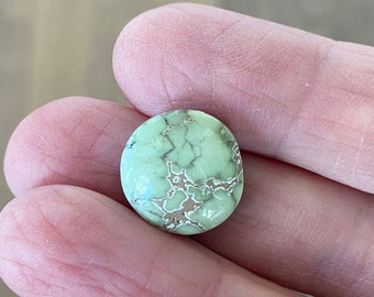 Damele Turquoise cabochon in soft green with contrasting matrix from Nevada 15mm Round