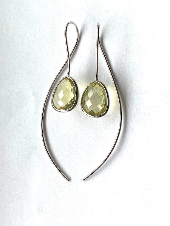 Citrine and Sterling Silver Dramatic Earrings Yell