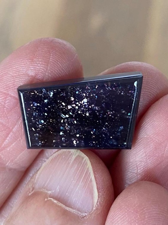 Bloodshot Iolite Cabochon, Flashy and Unique Shape, 21x13mm