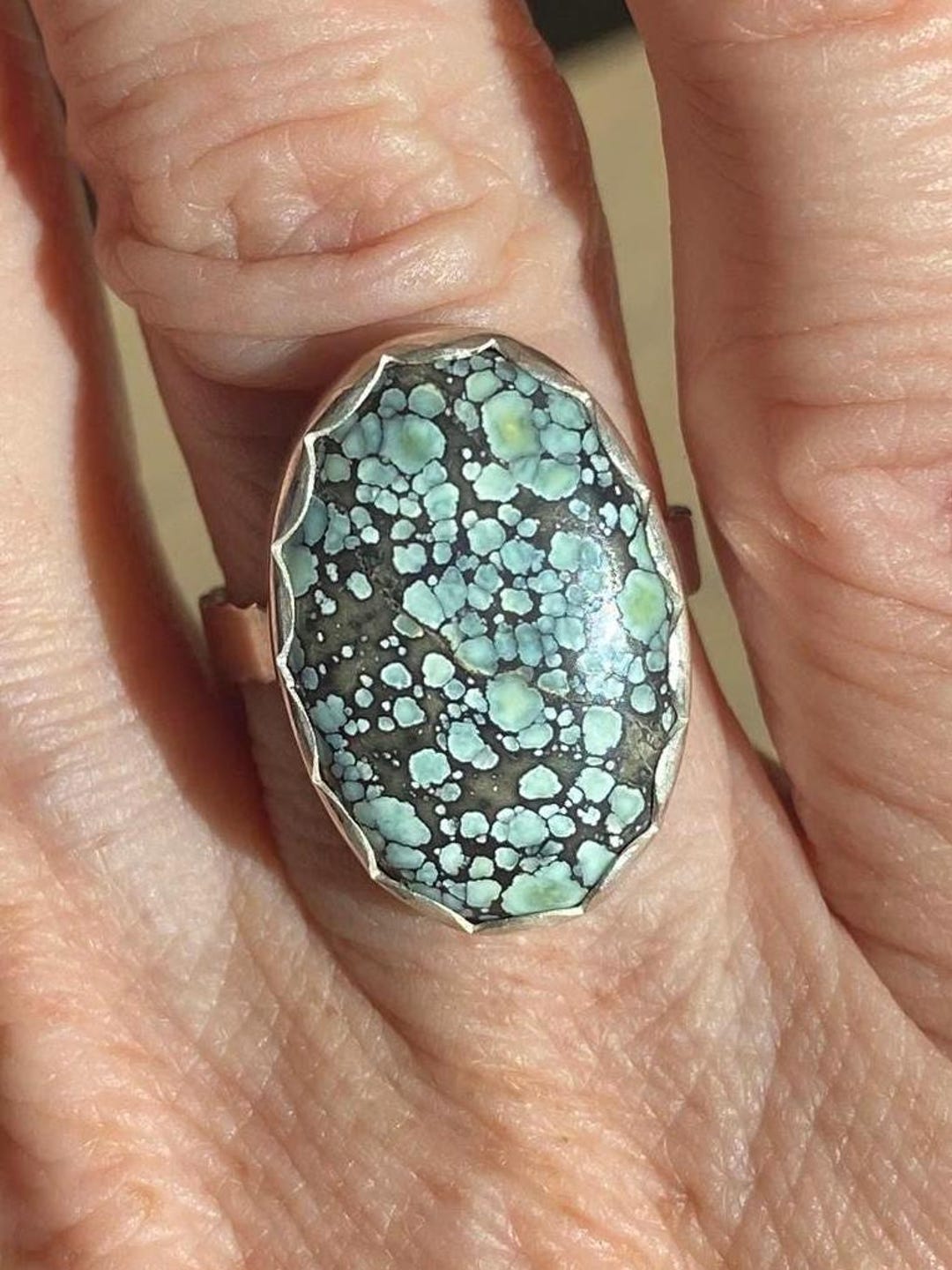 Star Fox Rings Handmade Star Fox Variscite and Sterling Silver Ring Sz 6 Natural ...