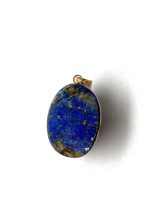 Lapis Lazuli Bright Blue Scarab Carving Pendant i… - image 4