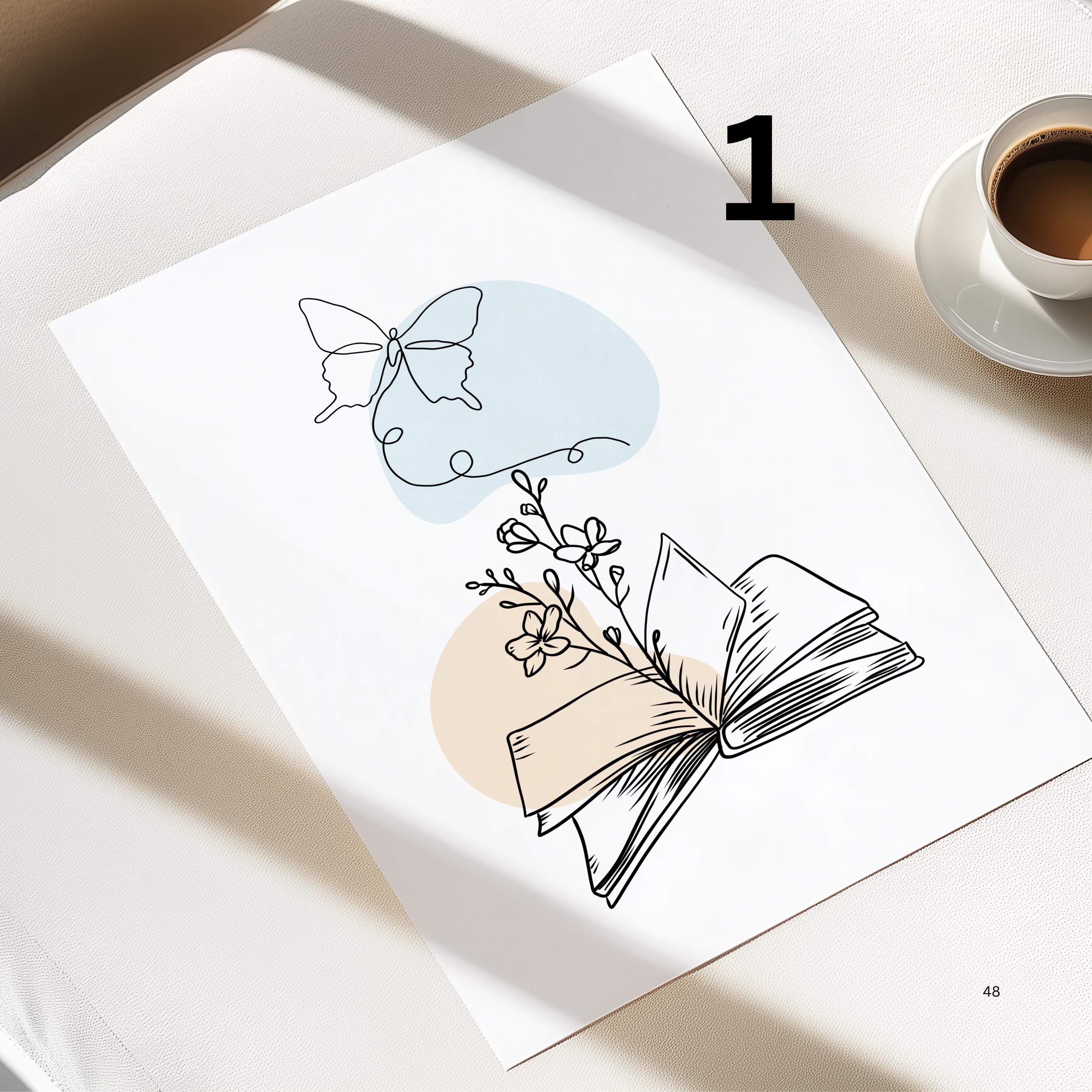 Boho Floral Line Art Prints, Set of 3, Minimalist Home Decor - Etsy