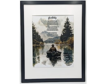 Gone Fischen Gedicht Druck: Beileid Geschenk, Fischer Gedenkstätte Kunst