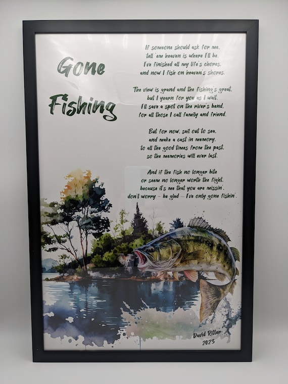 11x17 Framed Poetry Print Featuring Gone Fishing by David Ritter