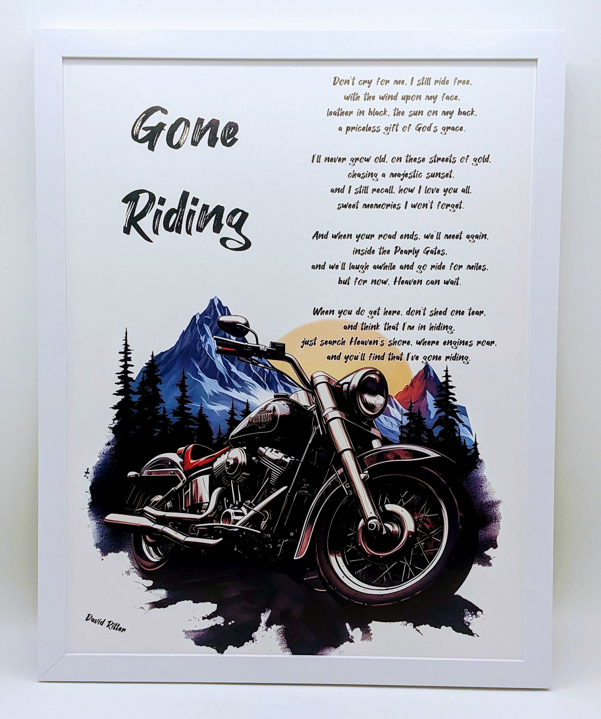 Motorcycle Memorial Poem Print: 