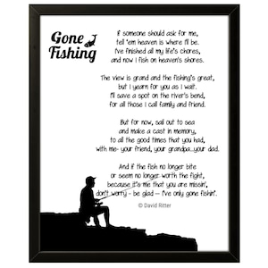 Gone Fishing Memorial Poem - Digital Download for Funeral Service, Sympathy Gift, Fisherman Tribute, Memorial Keepsake by David Ritter