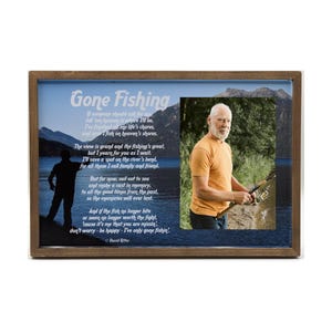 Gone Fishing Memorial Frame: Sympathy Gift with Poem
