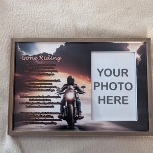 Memorial Picture Frame Featuring the poem Gone Riding by David Ritter. Bereavement Gift for the loss of Dad Brother Husband or friend. image 3