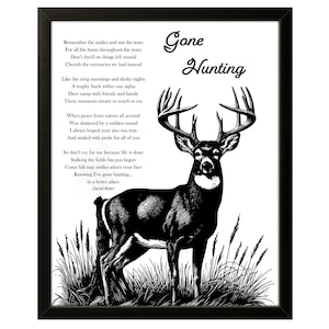 Poème de chasse disparu, cadeau commémoratif imprimable, téléchargement numérique hommage au chasseur pour cartes ou encadrement de funérailles, souvenir en plein air, par David Ritter