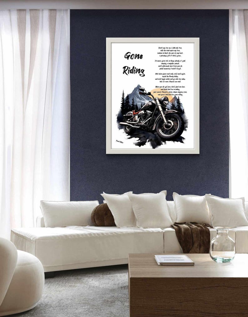 Motorcycle Memorial Poem Print: 
