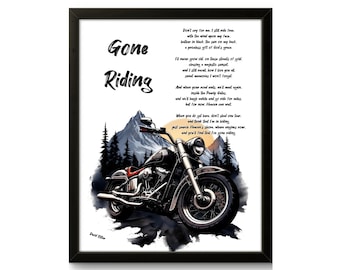 Motorcycle Memorial Poem Print: &quot;Gone Riding&quot; Tribute