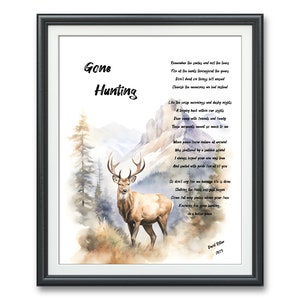 Gone Hunting Poem, Digital Download, Tribute to Grandpa, Bereavement Gift for Brother Passing, Dad poem, Original Poem by David Ritter image 4