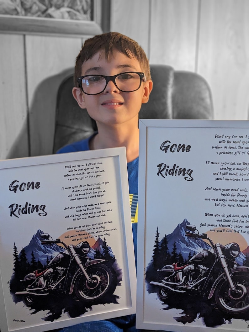 Motorcycle Memorial Poem Print: 