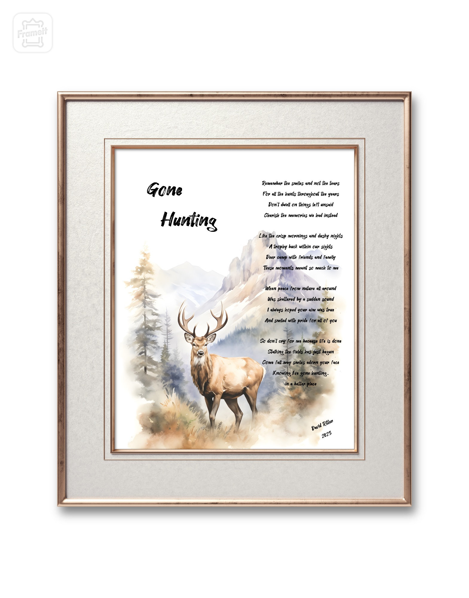 Gone Hunting Poem, Digital Download, Tribute to Grandpa, Bereavement