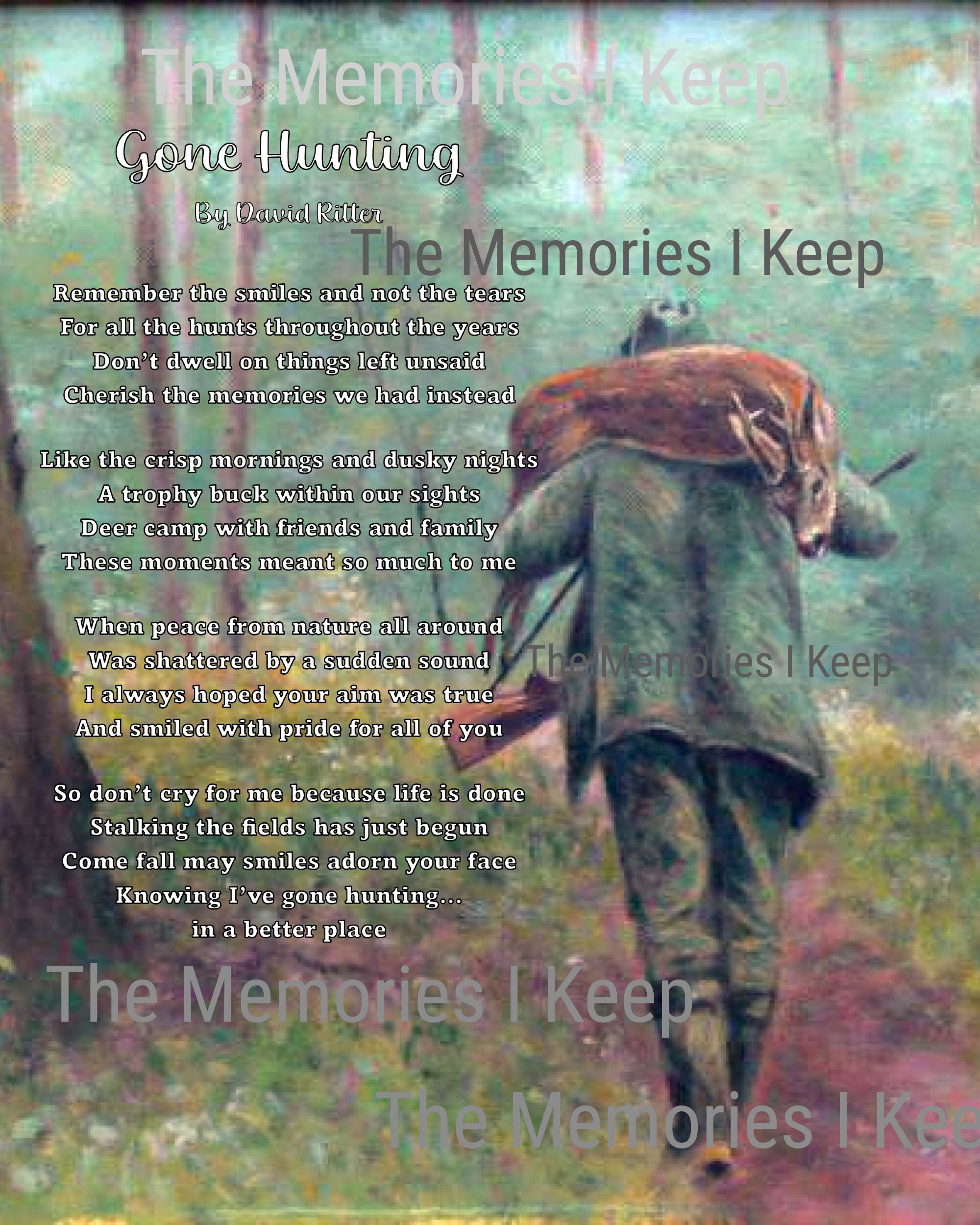Vintage gone Hunting Poem Print Customizable Home Decor Instant Digital