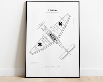 Stuka Poster: WW2 Military Aircraft Art (Digital Download)