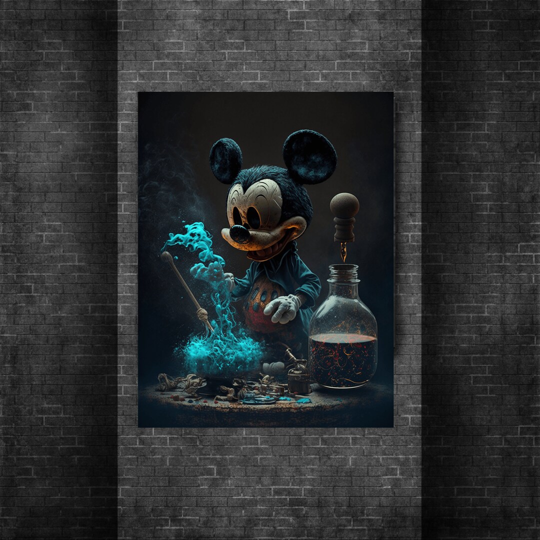 Mad Scientist Mickey Mouse Style 1 / Mixing Chemicals / Canvas - Etsy