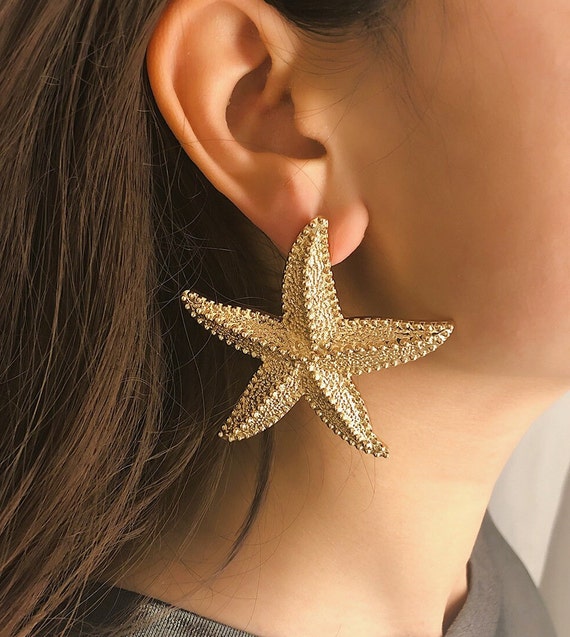 Unique Starfish Earrings Large Starfish Design Stud Earrings