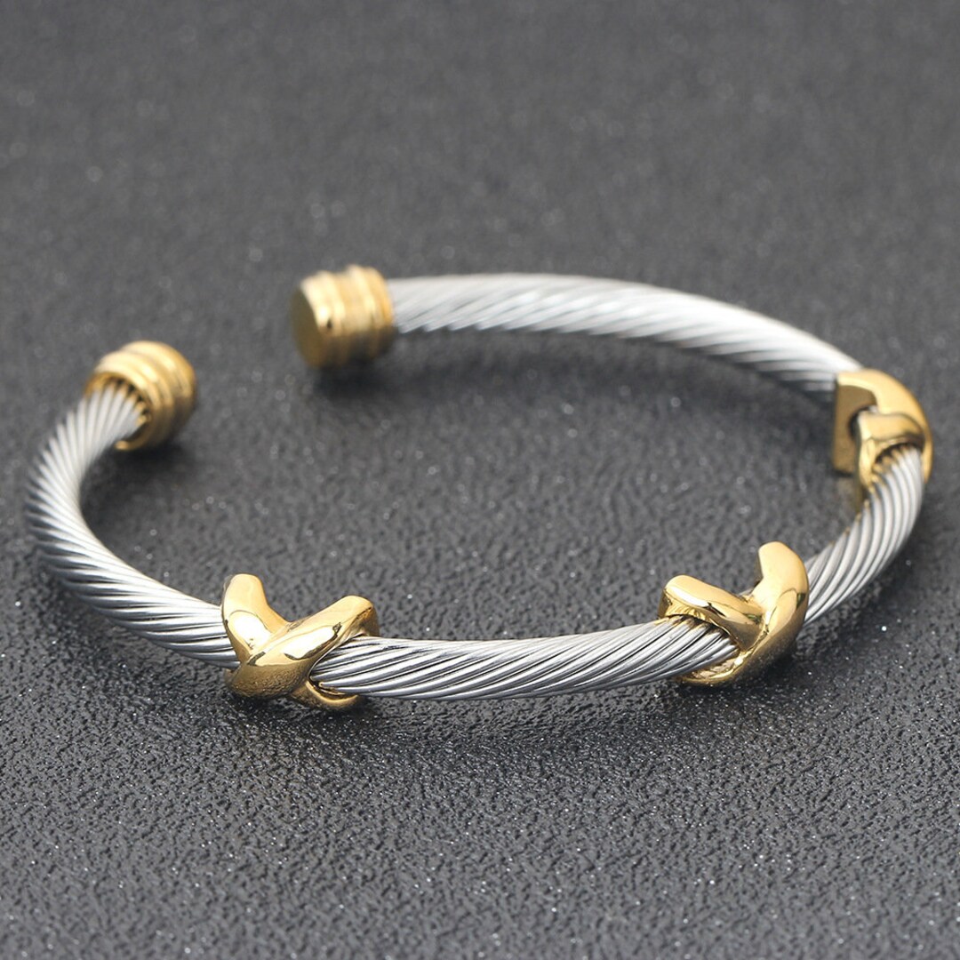 Minimalist Adjustable Twisted Wire Rope Bracelet Bangle With Etsy